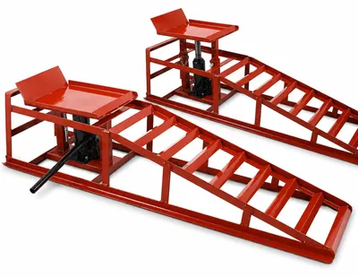 Produktbild von Bituxx 1 Paar Auffahrrampen inkl. Wagenheber Rot MS-16786