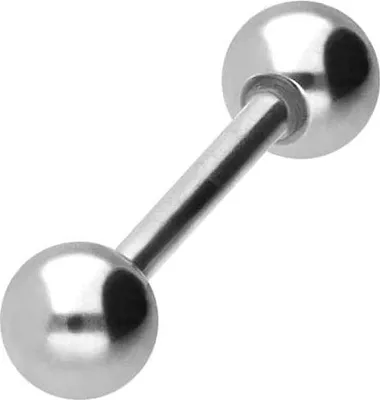 Produktbild von Zungenpiercing, Intim-Piercing Chirurgenstahl Barbell Silber Stablänge: 8mm + Stabstärke: 0,8mm + Kugelgröße: 3mm