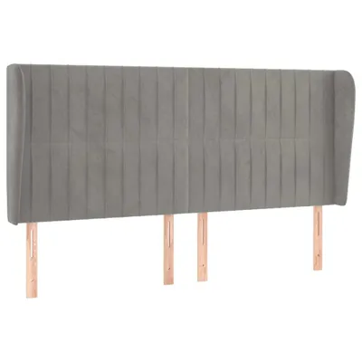 Produktbild von vidaXL Kopfteil mit Ohren Hellgrau 163x23x118/128 cm Samt