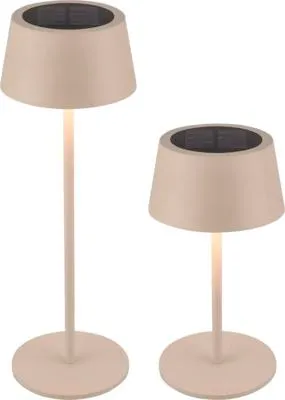 Zdjęcie produktu dla Solarna Lampa Stołowa LED Akumulatorowa Lampa IP44 Ściemnialna Dotykowa CCT 32cm Beżowa
