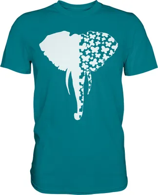 Produktbild von Elefant Schmetterling T-Shirt – Diva Blue / S