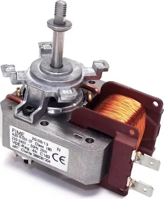 A close-up studio shot of a fan motor.