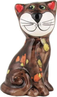 Produktbild von Tangoo Keramik-Katze sitzend braun glänzend ca 14cm H