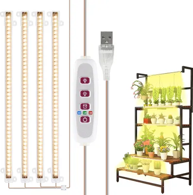 Produktbild von 50CM LED lampa na rostliny pro vnitřní rostliny Led sluneční světlo rostliny rostou lampa s časovačem a 5 úrovní jasu 10W 400LM USB rostou světelný proužek