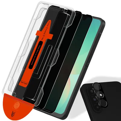 Produktbild von 2-Pack Samsung A26 Displayschutzfolie Privacy & 1-Pack Kameraschutz - Gehärtetes Glas | [Automatische Installation] - Blasenfrei