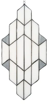 Zdjęcie produktu dla Clayre & Eef Tiffany Szyby 23x50 cm Białe, szare szkło