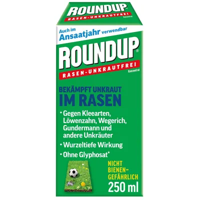 Produktbild von Roundup Rasen-Unkrautfrei 250ml Konzentrat gegen Rasenunkräuter im Rasen