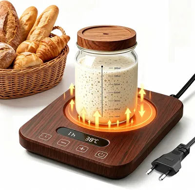 Image de Chauffage pour levain avec contrôle de la température (21-38 °C), minuterie de 1 à 12 heures, et plaque chauffante pour levain