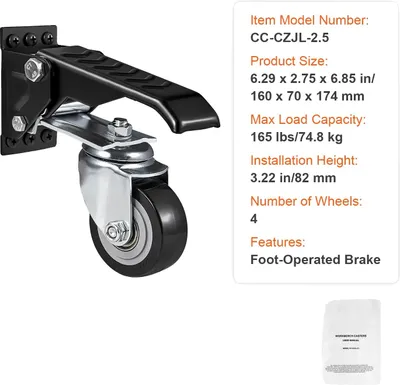 Obrázek produktu pro Průmyslová kolečka, nosnost 75 kg, otočná o 360°, 4 kusy