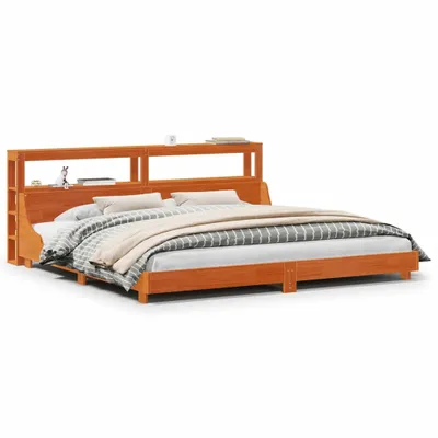 Produktbild von vidaXL Massivholzbett ohne Matratze Wachsbraun 200x200 Kiefernholz