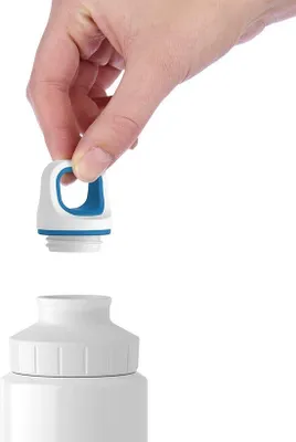 Obrázek produktu pro Famanu láhev na pití, objem 0,6 litru – nerezová ocel – šroubovací uzávěr – 100% odolná proti úniku – barva: modrá
