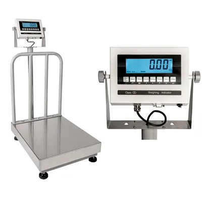 Produktbild von Geeicht Plattformwaage Industriewaage Kartoffelwaage Rückenlehne 150kg Stativ Paketwaage 40x50cm