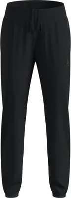 Schwarze Odlo Zeroweight Warm Laufhose 2.0 mit elastischem Bund und Kordelzug
