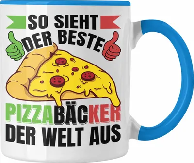 Produktbild von Trendation - Pizzabäcker Geschenk Tasse Lustiger Spruch Geschenkidee Pizza-Bäcker (Blau)
