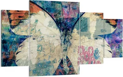 Produktbild von Bild auf Leinwand - Leinwandbild - Schmetterling Abstraktion - 160x90cm - Wand Bild - Wanddeko - Leinwanddruck - Bilder - Kunstdruck - Wanddekoration - Leinwand bilder - Wandkunst - DL160x90-3990