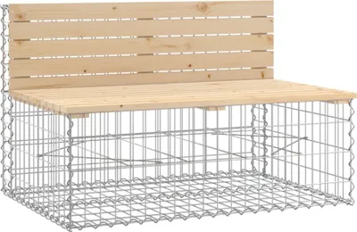 Obrázek produktu pro vidaXL Gabionová zahradní lavička 103x70x65 cm Borovicový masiv