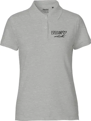 Produktbild von Huuraa Damen Polo Shirt Espelkamp verliebt M Sport Grey Bio Baumwolle Fairtrade Poloshirt Geschenkidee