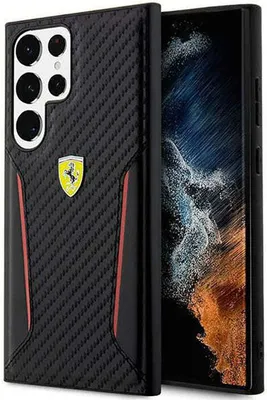 Obrázok produktu pre Etui Ferrari Fehcs23Lnpyk S23 Ultra S918 - Čierne Karbónové Kontrastné Hrany
