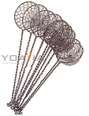 Produktbild von 10x Fondue-Sieb Ø 6cm L 22cm silberfarben Sieblöffel für Feuertopf, Mongolentopf