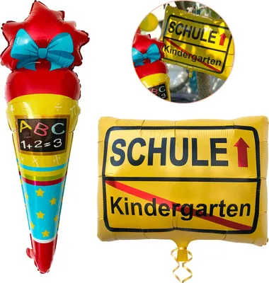 Produktbild von Oblique Unique Schuleinführung Schulanfang Einschulung Deko Set - Folien Ballon Zuckertüte und Kindergarten / Schule