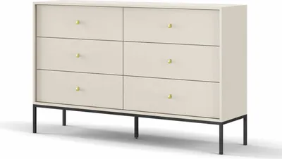 Produktbild von Selsey Kommode Monne Doppelkommode mit 6 Schubladen, Beige im Vintage Look