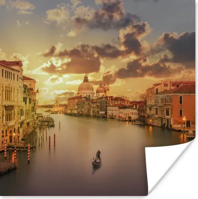 Produktbild von MuchoWow® Poster Italien - Gondel - Canal Grande 100x100 cm - Babyzimmer