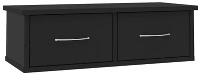 Produktbild von vidaXL Wand-Schubladenregal Schwarz 60x26x18,5 cm Holzwerkstoff