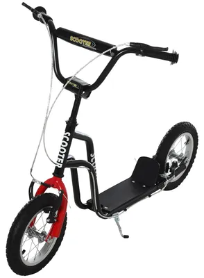 Produktbild von HOMCOM Kinderroller Scooter Lenker Verstellbar mit Luftreifen 12 Zoll Schwarz