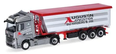 Produktbild von Herpa 319614 - 1/87 MB Actros Streamspace Stahlmulden-Sattelzug - Neu
