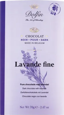 Obrázek produktu pro Dolfin hořká čokoláda s levandulí 70 g.