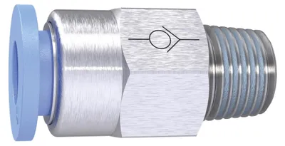 Produktbild von Riegler Gerades Rückschlagventil »Blaue Serie« Gewinde-Schlauch, R 3/8 a., Ø 12 mm