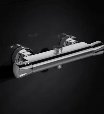 Obrázok produktu pre Termostatická sprchová batéria s dvojitým výstupom - chróm - nástenná montáž - 264 mm - 1/2" BSP - 3/4" BSP