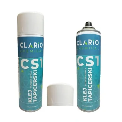 Obrázek produktu pro CLARIO TAPICER SPRAY CS1 Lepidlo na čalounění pěnové, houbové, MDF, VELKÁ HMOTNOST 500ml