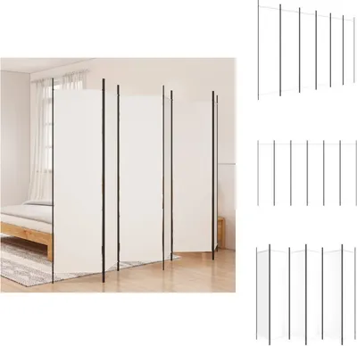 Produktbild von vidaXL 6-tlg. Paravent Weiß 300x200 cm Stoff -  Raumteiler