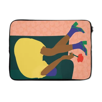 Produktbild von MuchoWow® Laptop Hülle 14 ZollFrau - Blumen - Retro Laptoptasche - Laptoptasche - Stoßsicher - Schutzhaube