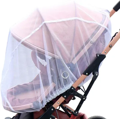 Immagine prodotto di Zanzariera per passeggino - Zanzariera per neonato - Protezione dagli insetti - Rete traspirante a maglia fine - Universale e regolabile - Bianco