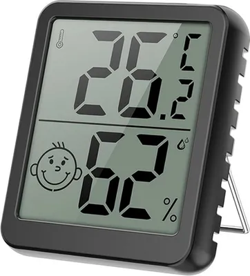 Produktbild von Verk 27439 Digitales Thermometer mit Hygrometer, 4,5 x 5 cm, schwarz