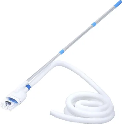 Produktbild von Zimilo Pool Staubsauger Set, Bodenreiniger für Aufstellbecken & Whirlpool, 5m Schlauch, Teleskopstange, 4 Adapter, ABS, Weiß/Blau