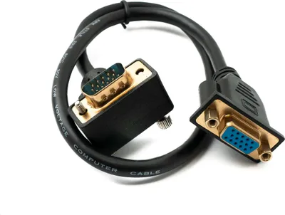 Immagine prodotto di SYSTEM-S D Cavo Sub15 da 50 cm HD VGA 15 pin maschio a femmina DB15 angolato in su