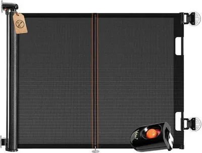 Produktbild von Famanu Treppenschutzgitter ohne Bohren - Flexibles Kinder- und Haustiergitter (Schwarz, 150 cm)