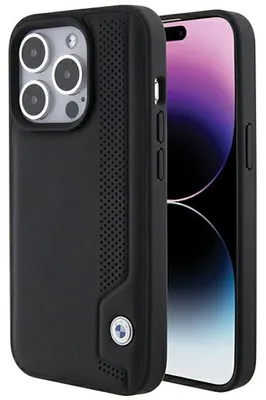 Obrázok produktu pre Bmw Bmhcp15X22Rbdk Iphone 15 Pro Max 6.1 Czarny/Black Pevné kožené puzdro Blue Dots