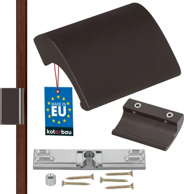 Zdjęcie produktu dla KOTARBAU Zatrzask do drzwi balkonowych Klamka do drzwi balkonowych aluminiowa brazowa Klamka do drzwi tarasowych Klamka do drzwi balkonowych Bezpieczny wyglad drzwi dla palaczy Klamka zamykana muszla Uniwersalny uchwyt do ciagniecia