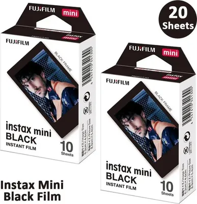 Obrázek produktu pro Okamžitá fotografie, vysoká rychlost, lesklý povrch, 20 listů černé barvy