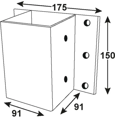 Productafbeelding van Connex HV4334 schroefhuls, 91 x 91 x 150 mm, verzinkt. 91 x 150 x 175 mm