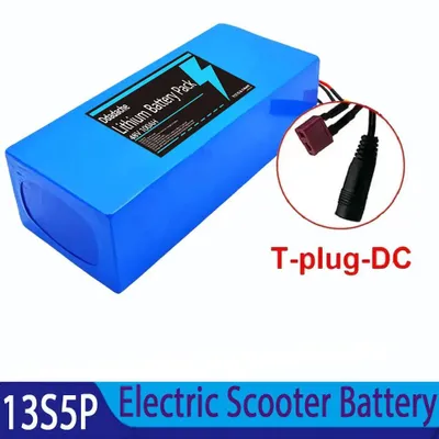Zdjęcie produktu dla Akumulator litowo-jonowy 48V - 13S5P do rowerów elektrycznych - pojemność 10000mAh - do silników o mocy 500–1000W - z wbudowanym systemem zarządzania baterią (BMS) - złącze DC typu T