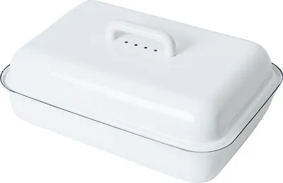 Produktbild von Riess Brotdose eckig mit Deckel 37/26cm Emaille Classic Weiss