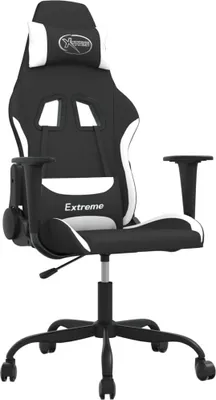 Zdjęcie produktu dla vidaXL Fotel gamingowy czarno-biały materiał