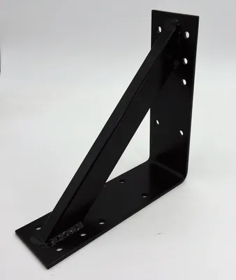 Produktbild von Großer Stahl Winkel 25x25x8cm 3mm extra stark Holzverbinder verstärkt schwarz