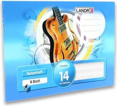 Produktbild von Notenheft A5 - Lineatur 14 - 8 Blatt - quer