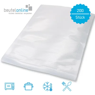 Produktbild von Vakuumbeutel goffriert Lebensmittel 300 x 400 mm Vakuumfolie 200 Stk.